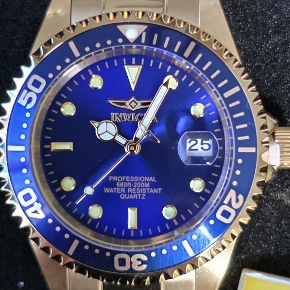NEW Invicta Pro Diver Men's Watch 37.5mm Gold Blue Dial (8937) ‎ #0455